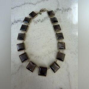Banana Republic Pyramid Stone Statement Necklace | Gray